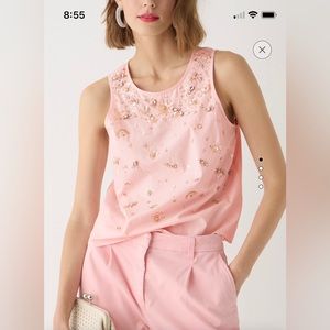 J. Crew Collection Limited Edition Embellished Sleeveless Shell Top